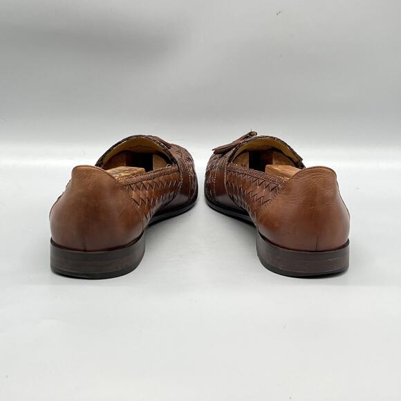 Cole Haan Shoes Mens 10.5 Brown Leather Woven Tassel Loafers Slip On Dress main image 10